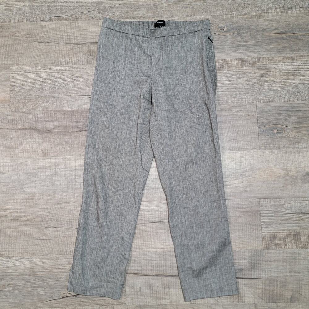 Theory Basic Pull On Linen Pant In Sharkskin Crun… - image 1